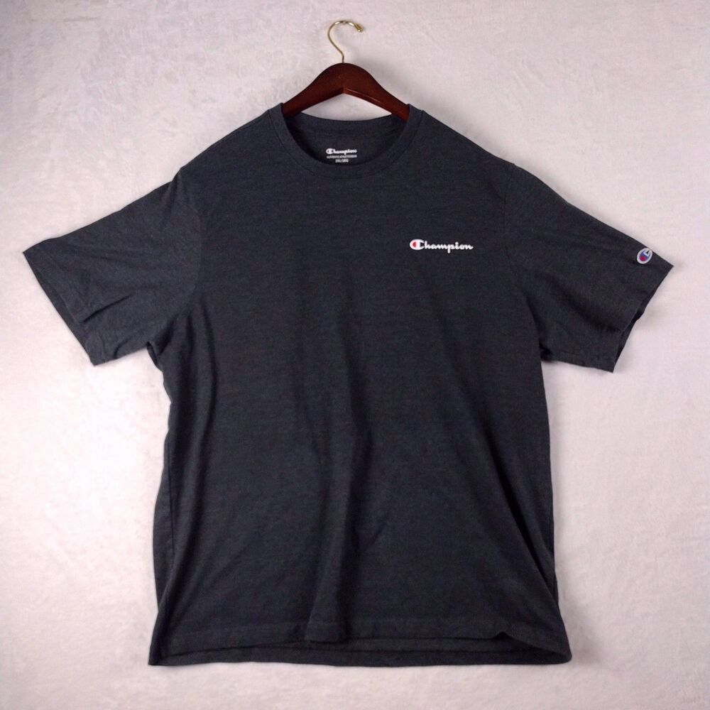 Champion Men's Graphic Tee, 2XL‎ Charcoal Gray Embroidered Logo Crewneck - Picture 1 of 8